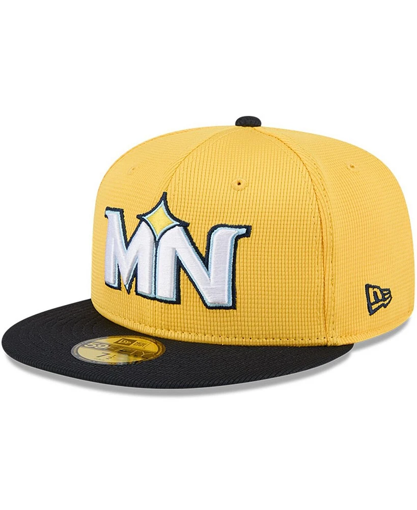 New Era Men's Yellow/Black Minnesota Twins City Connect Batting Practice 59FIFTY Fitted Hat