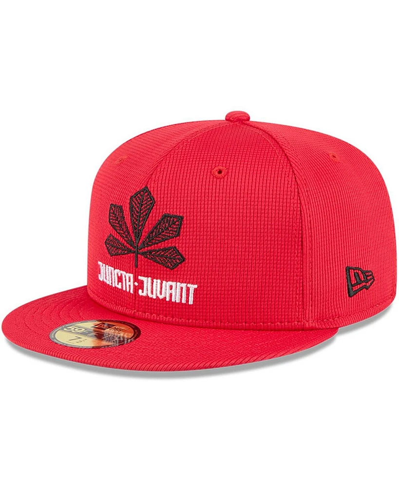 New Era Men's Red Cincinnati Reds City Connect Batting Practice 59FIFTY Fitted Hat