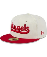 New Era Men's Cream/Red Los Angeles Angels City Connect Batting Practice 59FIFTY Fitted Hat