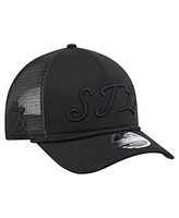 New Era Men's Black St. Louis Cardinals City Initial 9FORTY A-Frame M-Crown Adjustable Trucker Hat