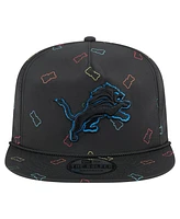 New Era Men's Black Detroit Lions Gummy Golfer Snapback Hat