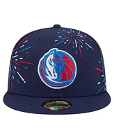 New Era Men's Navy Dallas Mavericks Americana Fireworks 59FIFTY Fitted Hat