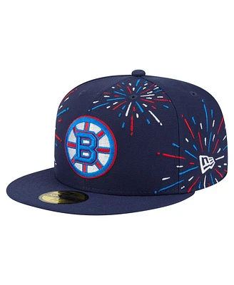 New Era Men's Navy Boston Bruins Americana Fireworks 59FIFTY Fitted Hat