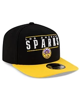 New Era Men's and Women's Black/Gold Los Angeles Sparks 2025 Wnba Draft A-Frame 9FIFTY Snapback Hat