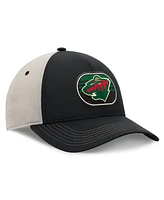 Fanatics Men's Black/Gray Minnesota Wild 2025 Stanley Cup Playoffs Locker Room Trucker Adjustable Hat