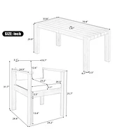 7-Pc Patio Dining Set: 70.8" Table, Cushioned Chairs
