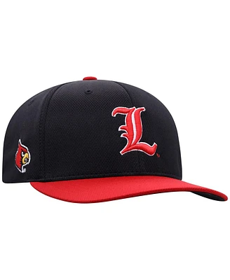Top of the World Men's Black Louisville Cardinals Reflex Fitted Hat