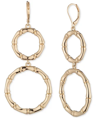 Lauren Ralph Lauren Gold-Tone Bamboo-Texture Double Drop Earrings