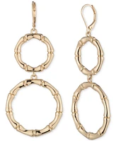 Lauren Ralph Lauren Gold-Tone Bamboo-Texture Double Drop Earrings