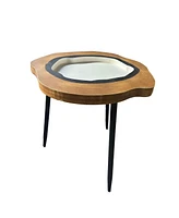Multipurpose Side Table for Living Room, Bedroom, Balcony: Mdf and Metal