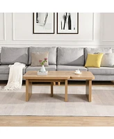 Detachable Rectangle Wood Coffee Table (47.24" x 35.43")
