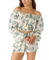O'Neill Juniors' Kammie Seashell-Print Crop Top