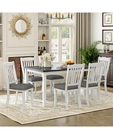 7-Piece Dining Set with Upholstered Chairs