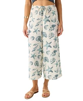 O'Neill Juniors' Murrie Seashell-Print Flowy Cropped Pants