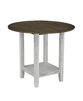 Foldable Dining Set: Table, 4 Chairs, Storage, Solid Wood