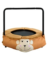 Assembled children's trampoline happy expression outdoor and indoor dual-use Monkey black and red foldable iron tube for kids age 3 - 7