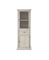 Tall Storage Cabinet with Glass Door and Shelves for Home or Office