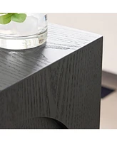 15.74" Square Side Table Small Coffee Table Accent Table Bedside Table for Living Room Bedroom,Black