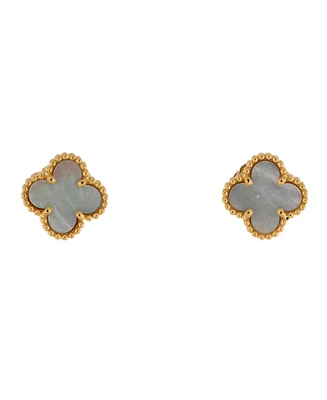 Pre-Owned Van Cleef & Arpels Sweet Alhambra Stud Earrings 18K Gold and Mother of Pearl