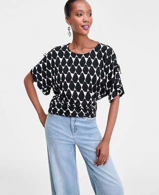 I.n.c. International Concepts Women's Side-Tie Animal-Print Top, Exclusively at Macy's