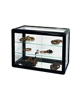Tempered Glass Counter Top Display Showcase with Sliding Glass Door and Lock, Standard Aluminum Framing with Sliding Glass Door and Lock-display cabin