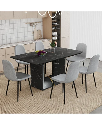 Black Marble Dining Set