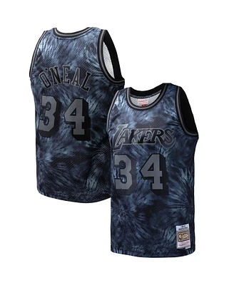 Mitchell & Ness Men's Shaquille O'Neal Black Los Angeles Lakers Hardwood Classics 1996/97 Tie-Dye Swingman Jersey