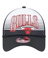 New Era Men's Black Chicago Bulls Throwback Gradient A-Frame 9FORTY Adjustable Hat
