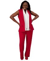 Kasper Notched Collar Open-Front Regular & Plus Sizes Vest Jacket