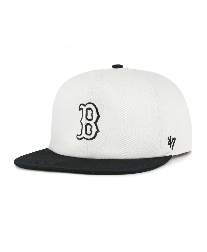 '47 Brand Men's White/Black Boston Red Sox Foundation Captain Snapback Hat