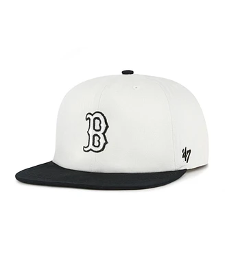 '47 Brand Men's White/Black Boston Red Sox Foundation Captain Snapback Hat