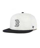 '47 Brand Men's White/Black Boston Red Sox Foundation Captain Snapback Hat
