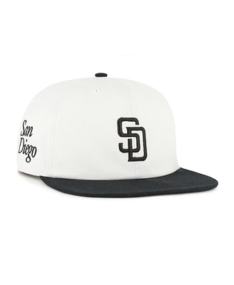 '47 Brand Men's White/Black San Diego Padres Foundation Captain Snapback Hat