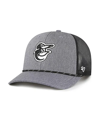 '47 Brand Men's Charcoal Baltimore Orioles Carbon Rope Trucker Adjustable Hat