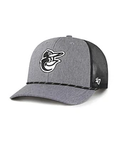 '47 Brand Men's Charcoal Baltimore Orioles Carbon Rope Trucker Adjustable Hat