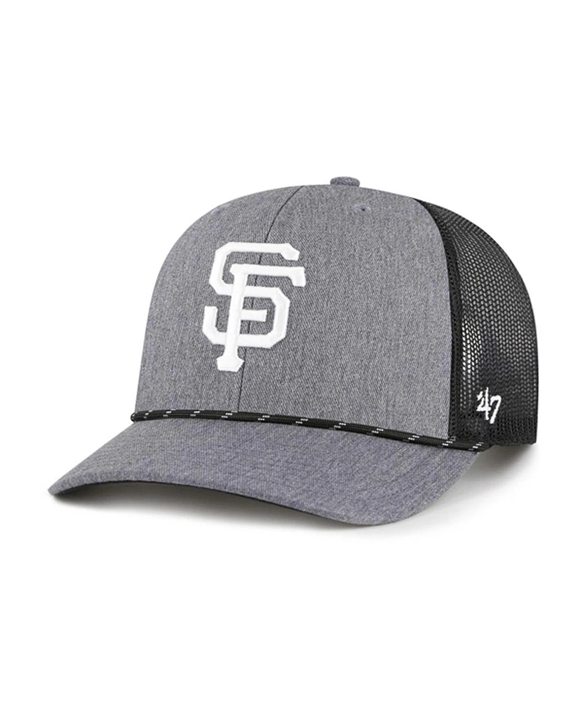 '47 Brand Men's Charcoal San Francisco Giants Carbon Rope Trucker Adjustable Hat