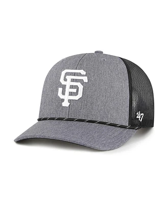 '47 Brand Men's Charcoal San Francisco Giants Carbon Rope Trucker Adjustable Hat