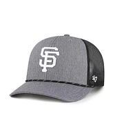 '47 Brand Men's Charcoal San Francisco Giants Carbon Rope Trucker Adjustable Hat