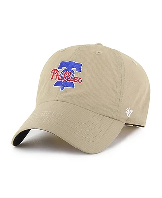 '47 Brand Men's Khaki Philadelphia Phillies Performance Clean Up Adjustable Hat