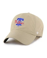 '47 Brand Men's Khaki Philadelphia Phillies Performance Clean Up Adjustable Hat