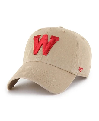 '47 Brand Men's Khaki Wisconsin Badgers Vault Clean Up Adjustable Hat