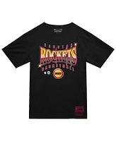 Mitchell & Ness Men's Black Houston Rockets Worldwide Collection Glow Up T-Shirt
