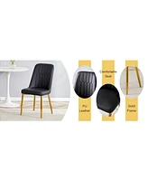 Luxurious 63" Pandora Dining Set: Sintered Stone Table, 4 Pu Chairs