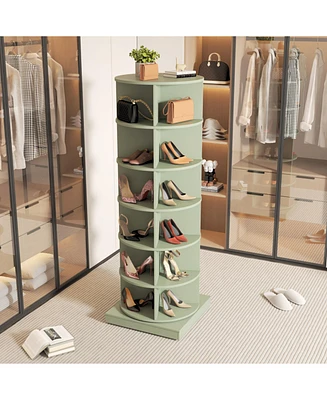 Green 360 Rotating shoe cabinet 6 layers