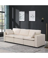 Modular Sectional Sofa, 3 Piece Sectional Sofa Set, Armless Chair/Two Corner Chairs, Chenille Beige