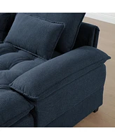 130" U-Sofa with Console, Cup Holders, Sleeper Couch Set for 6