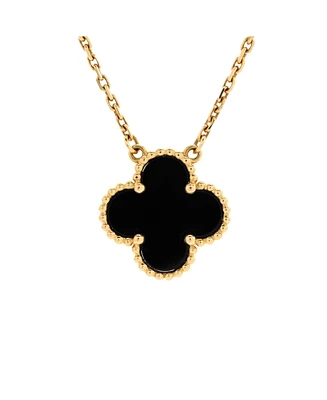 Pre-Owned Van Cleef & Arpels Vintage Alhambra Pendant Necklace 18K Gold and Onyx