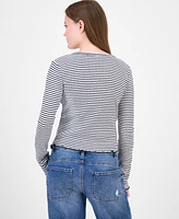 Just Polly Juniors' Cotton Rib-Knit Striped Tank & Cardigan Set