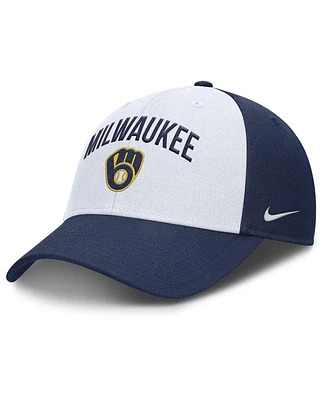 Nike Men's White/Navy Milwaukee Brewers Club Performance Adjustable Hat