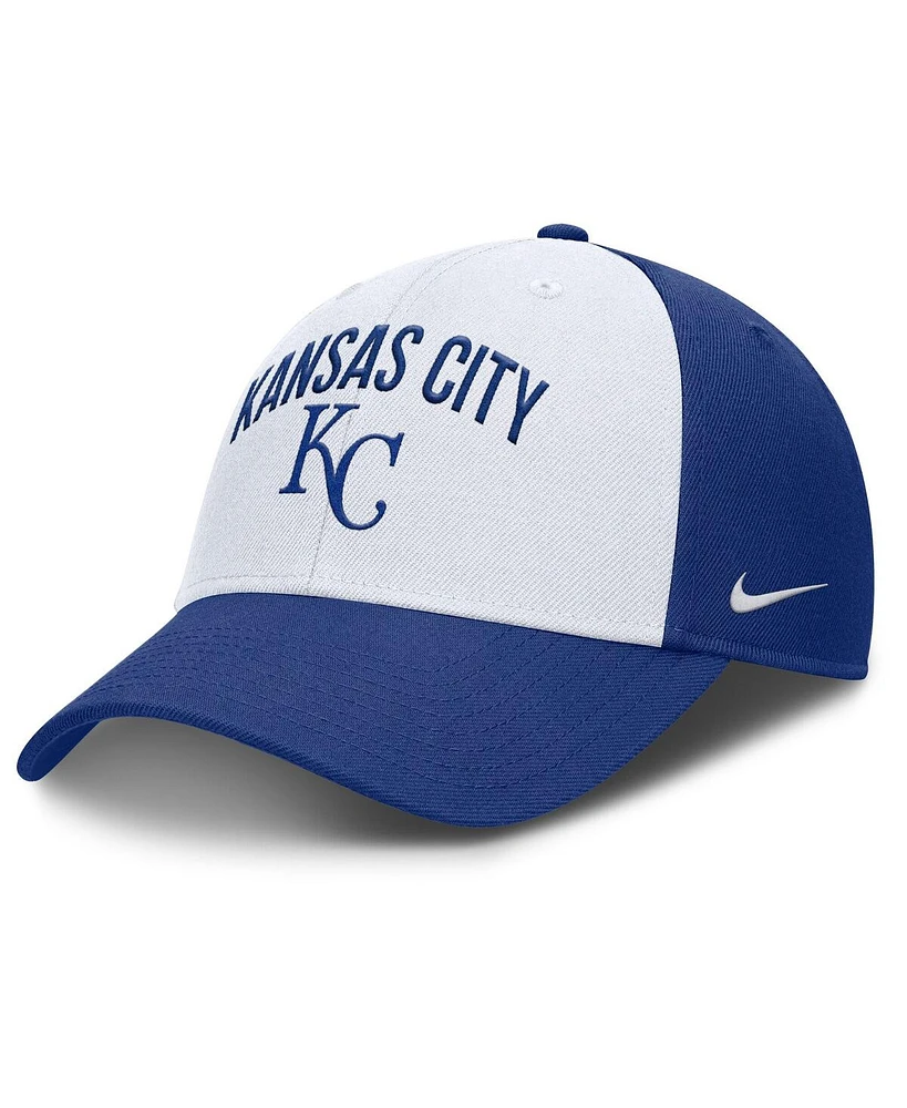 Nike Men's White/Royal Kansas City Royals Club Performance Adjustable Hat